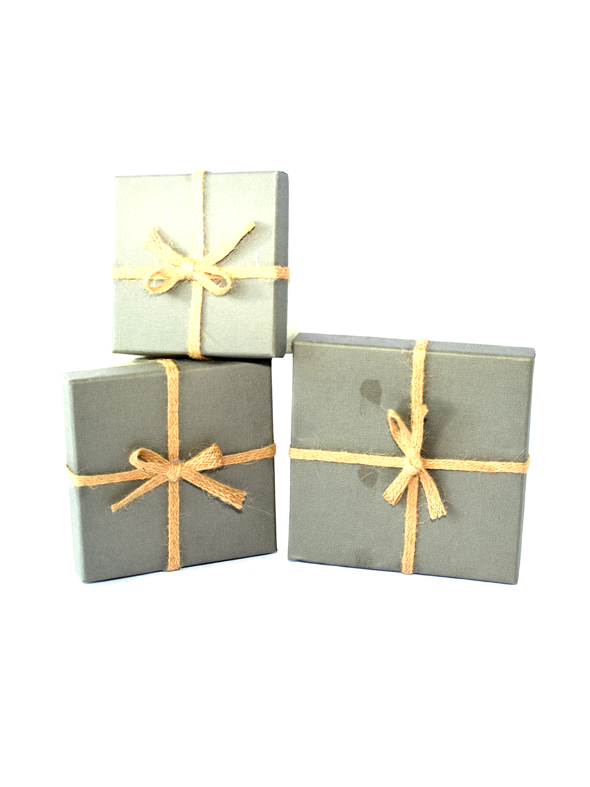 CAJAS DE REGALO COLOR PLATA/CON LAZOS SET DE 3