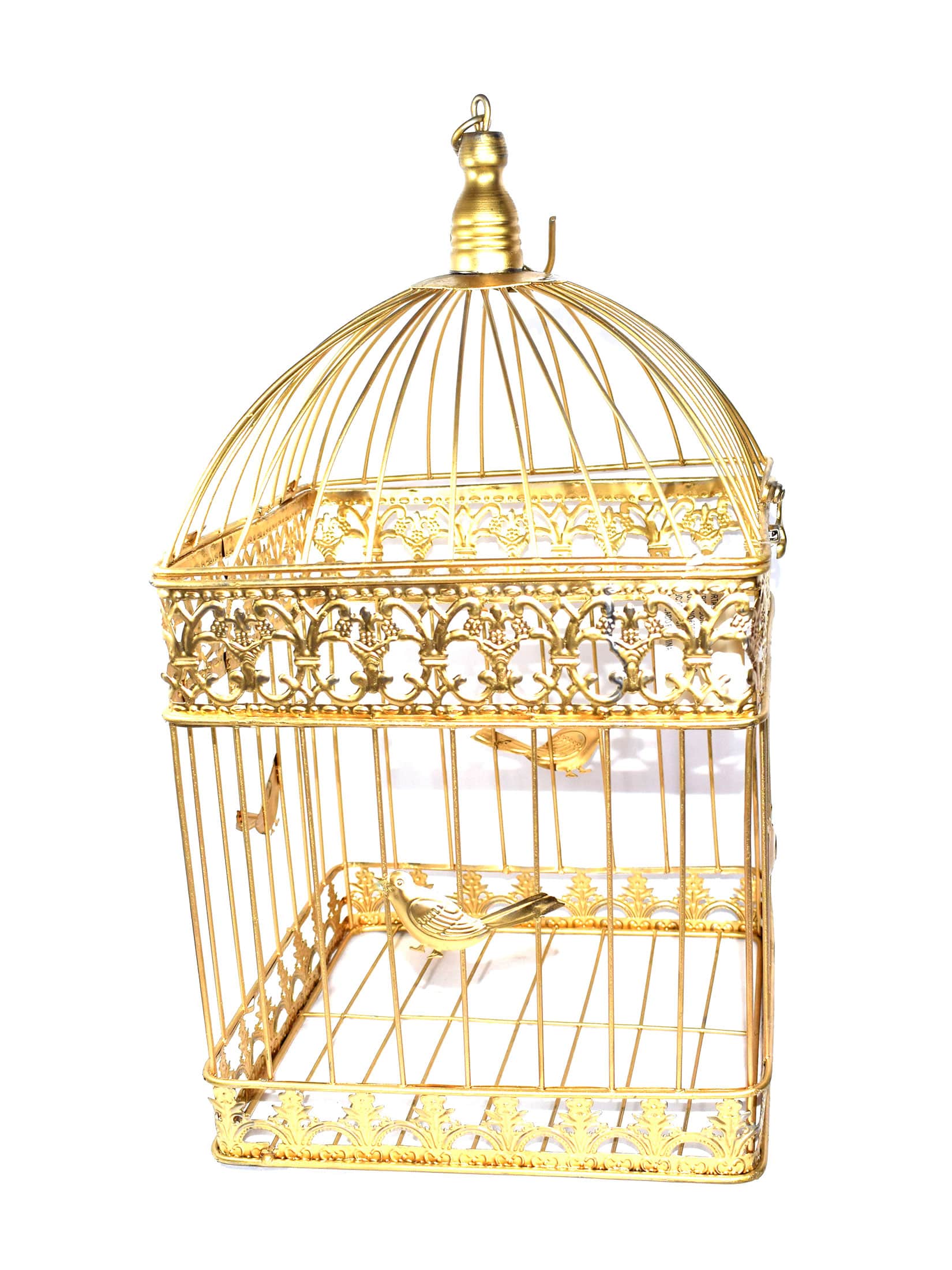 JAULA DE PÁJAROS DECORATIVA COLOR ORO