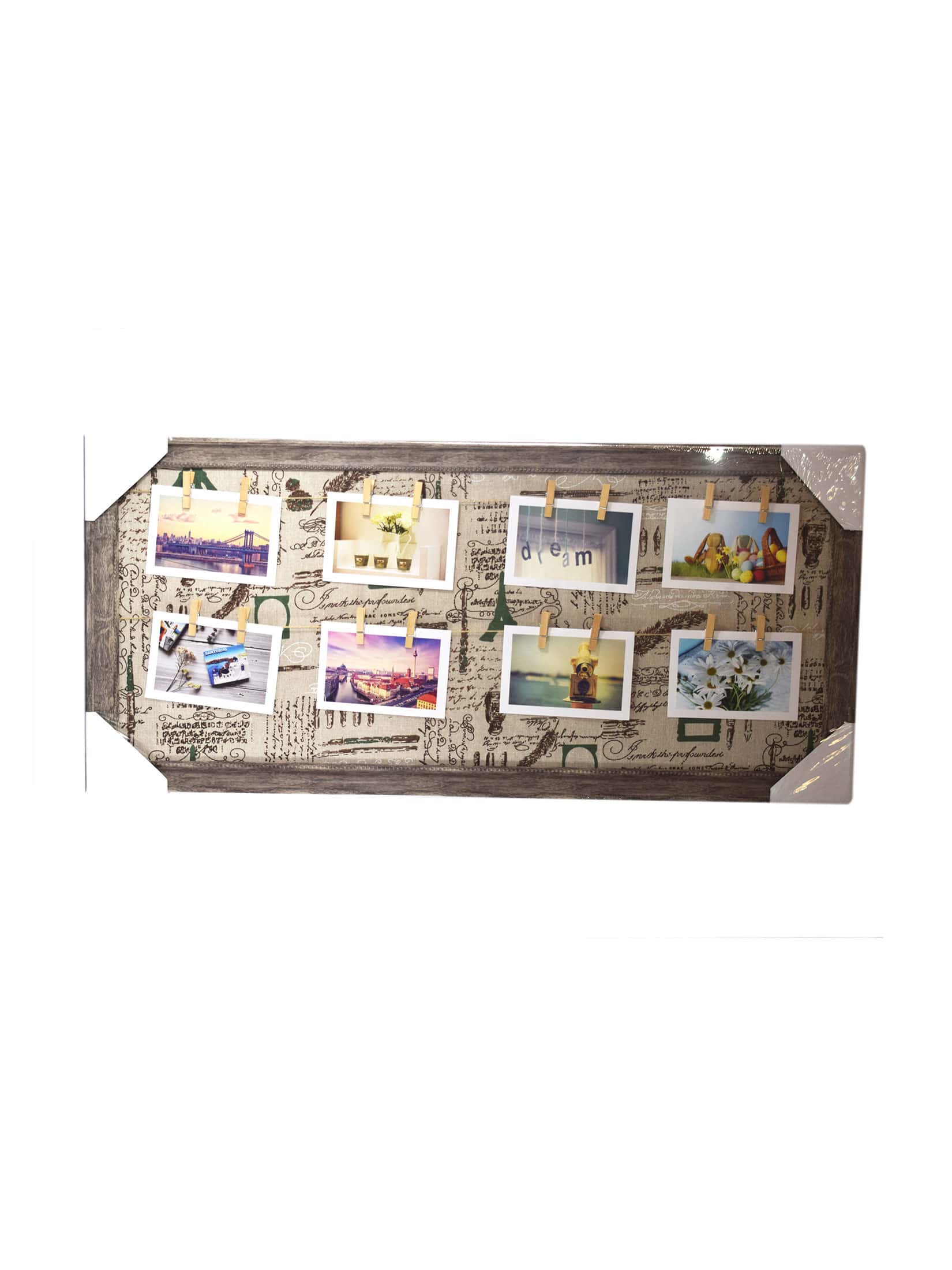 MARCO MADERA PARA FOTOS CON GANCHOS X 8