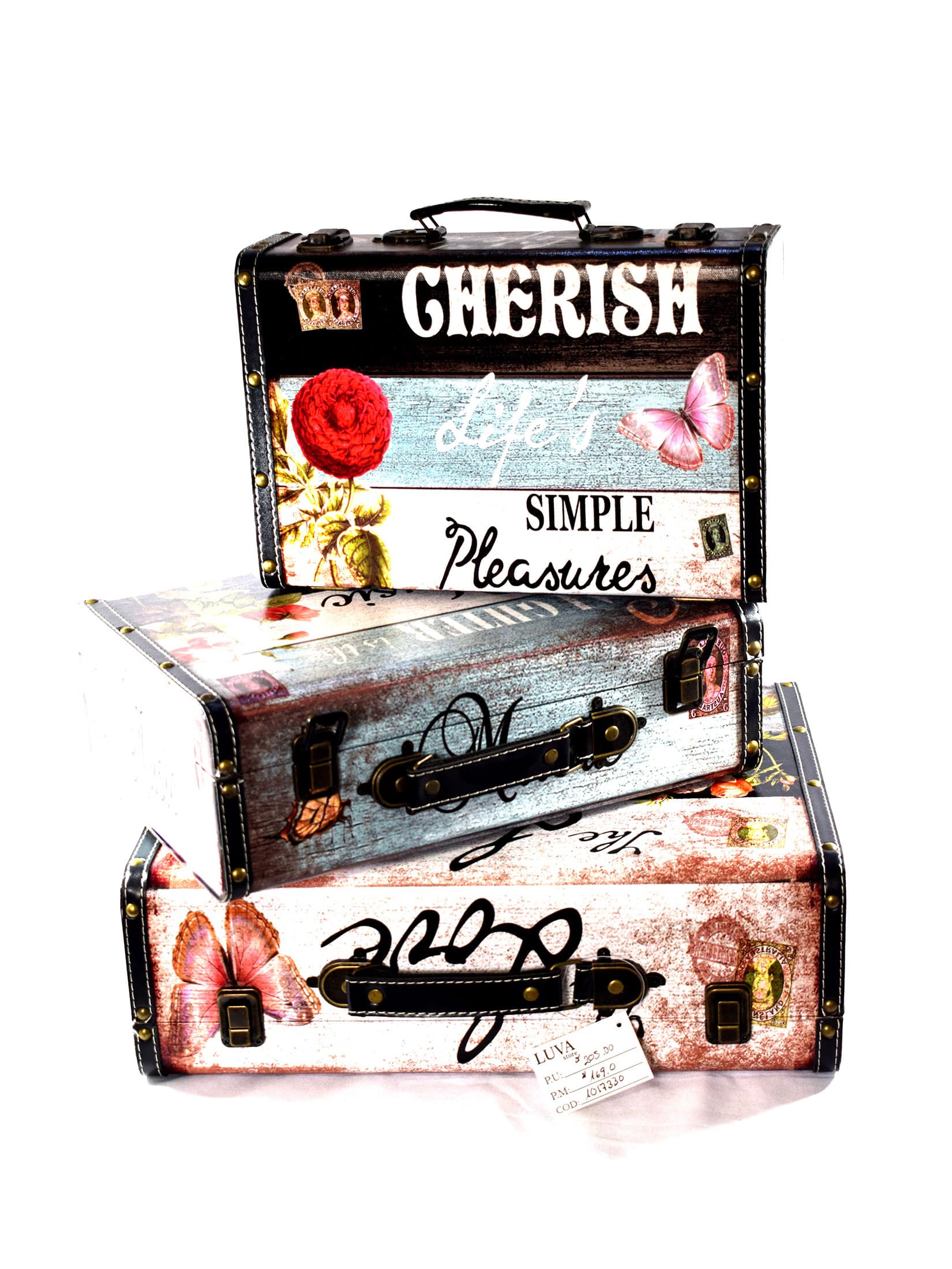 SET DE 3 BAÚL DECORATIVOS